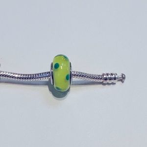 Pandora Green Polka Dot Murano Charm